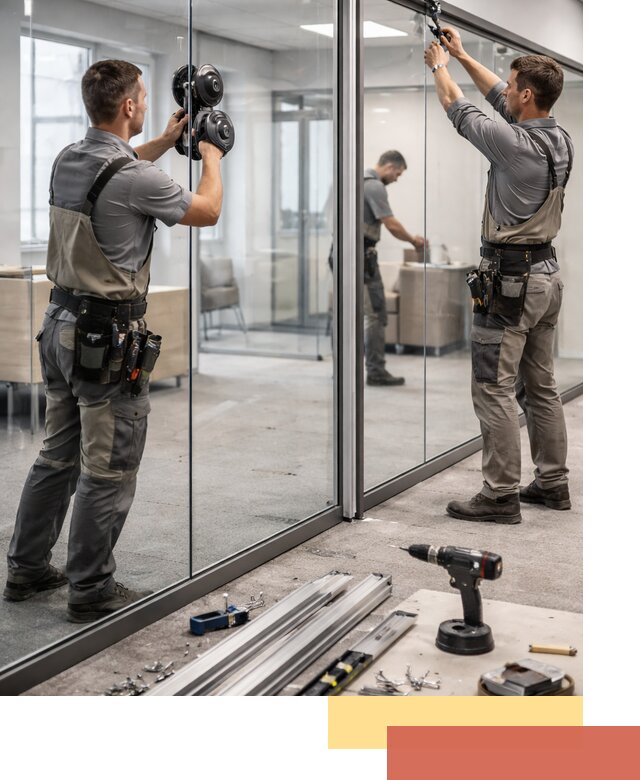 Стеклянные офисные перегородки под ключ в Морозовске