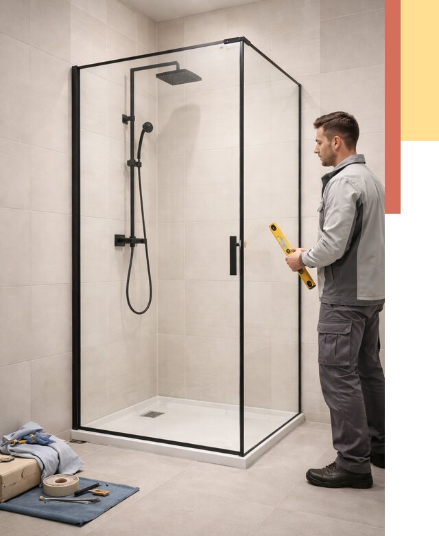 Стеклянные перегородки для душа в Морозовске от 12833 руб. | Монтаж под ключ — ОТДЕЛОЧНИК-Мрз