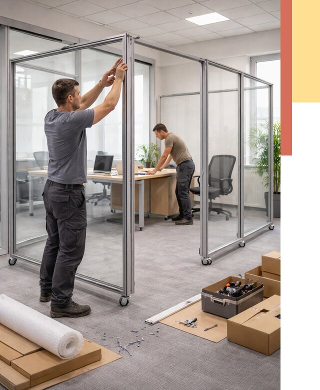 Мобильные офисные перегородки в Морозовске от 12833 руб. — установка под ключ | ОТДЕЛОЧНИК-Мрз