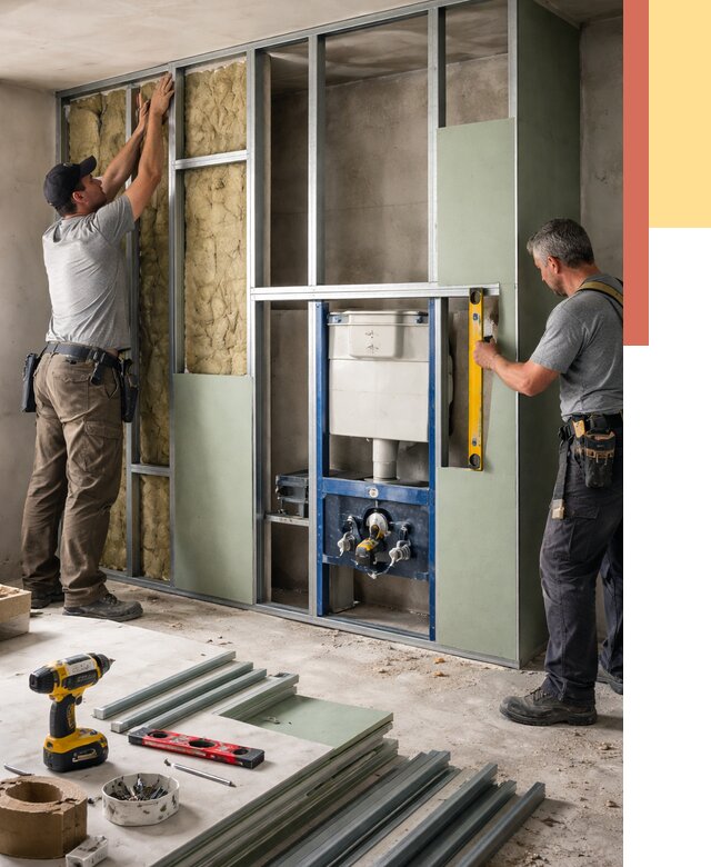 Установка сантехнических перегородок в Морозовске от 8726 руб. | ОТДЕЛОЧНИК-Мрз