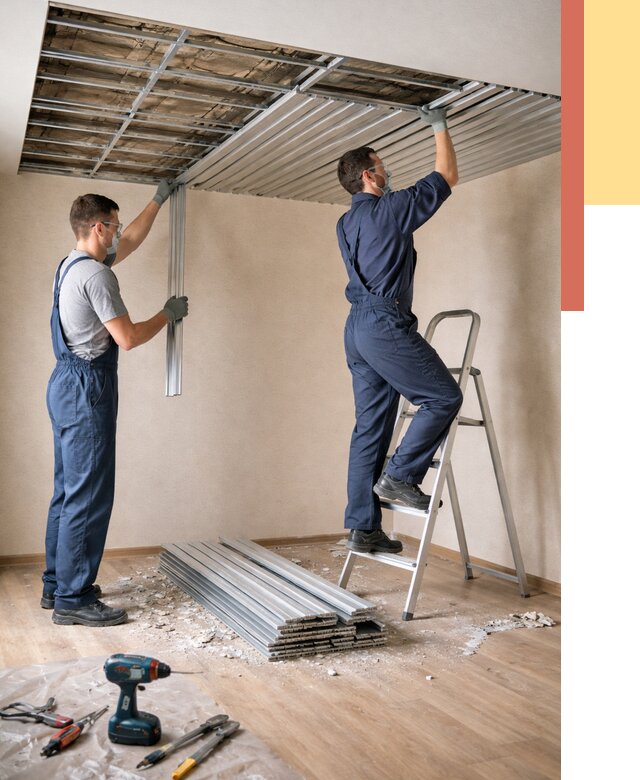 Демонтаж реечного потолка в Морозовске от 4620 руб. быстро и недорого | ОТДЕЛОЧНИК-Мрз