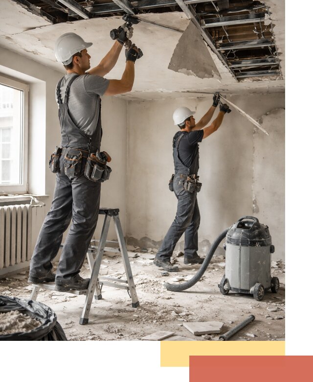 Демонтаж гипсокартонного потолка в Морозовске быстро и аккуратно