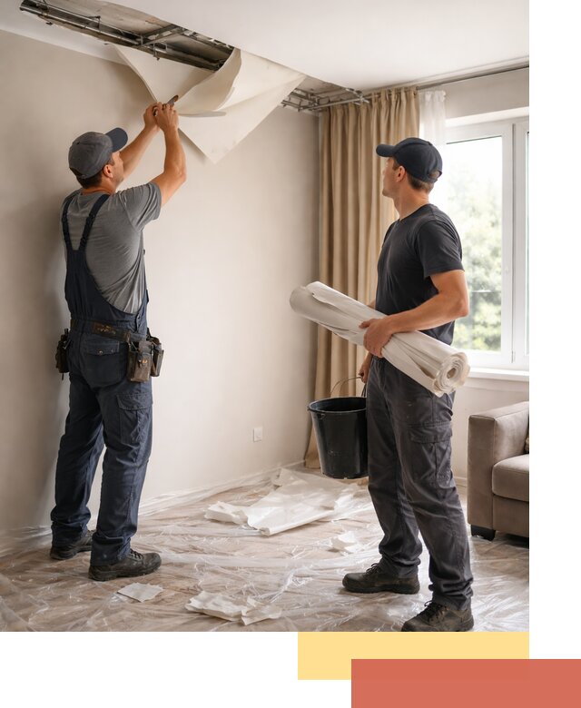 Демонтаж натяжного потолка в Морозовске быстро и аккуратно