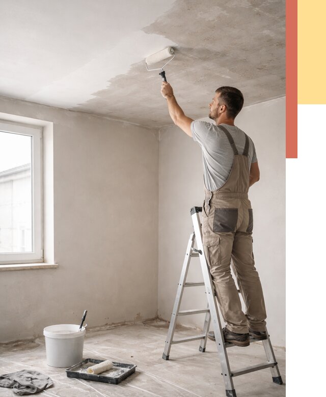 Грунтовка потолка в Морозовске от 2567 руб. — быстро и недорого | ОТДЕЛОЧНИК-Мрз