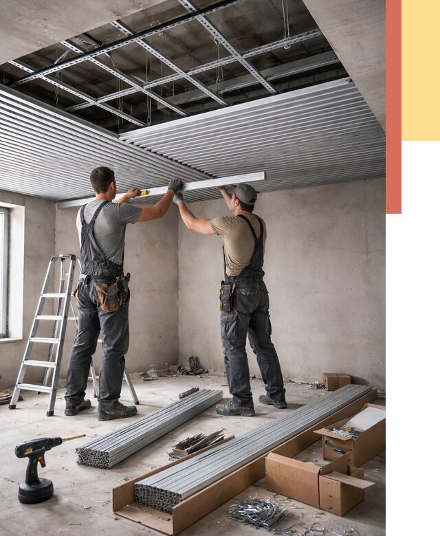 Монтаж реечного потолка в Морозовске от 4620 руб. под ключ | ОТДЕЛОЧНИК-Мрз