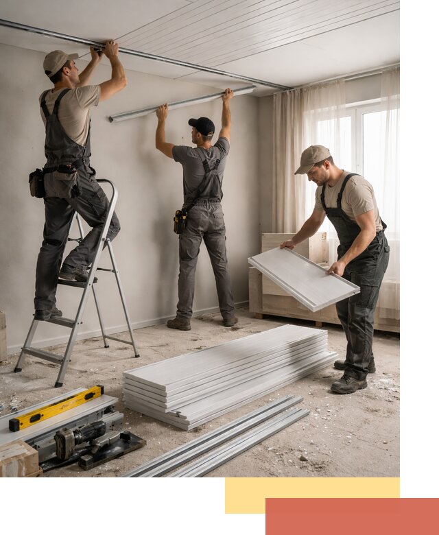 Монтаж потолка из ПВХ панелей в Морозовске оперативно и качественно