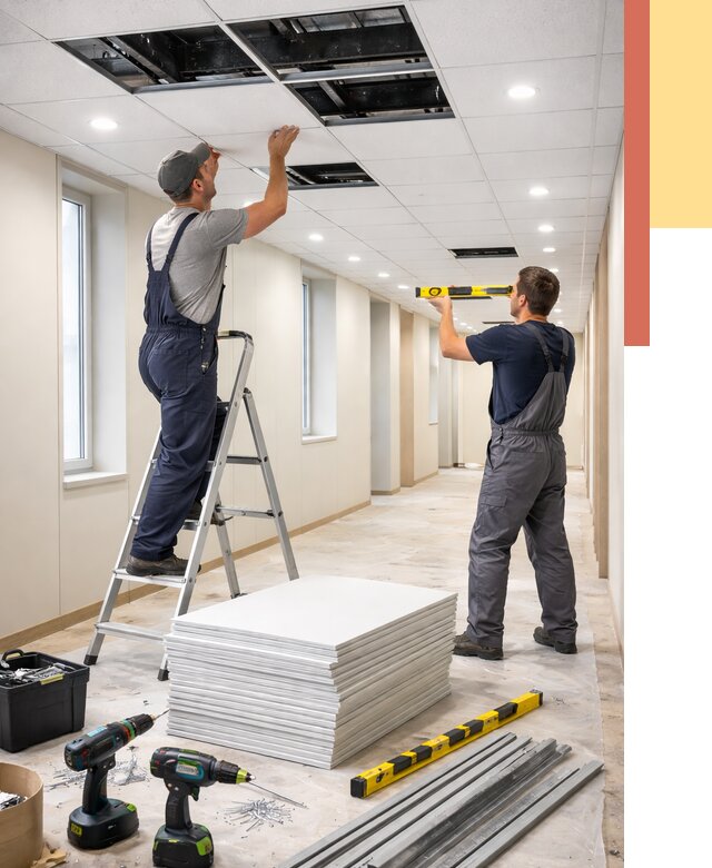 Ремонт потолка Армстронг в Морозовске от 4620 руб. — быстро и недорого | ОТДЕЛОЧНИК-Мрз