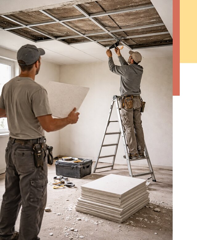 Замена плит подвесного потолка в Морозовске от 1797 руб. быстро и недорого | ОТДЕЛОЧНИК-Мрз