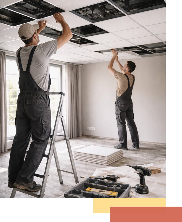 Замена плит подвесного потолка в Морозовске быстро и качественно