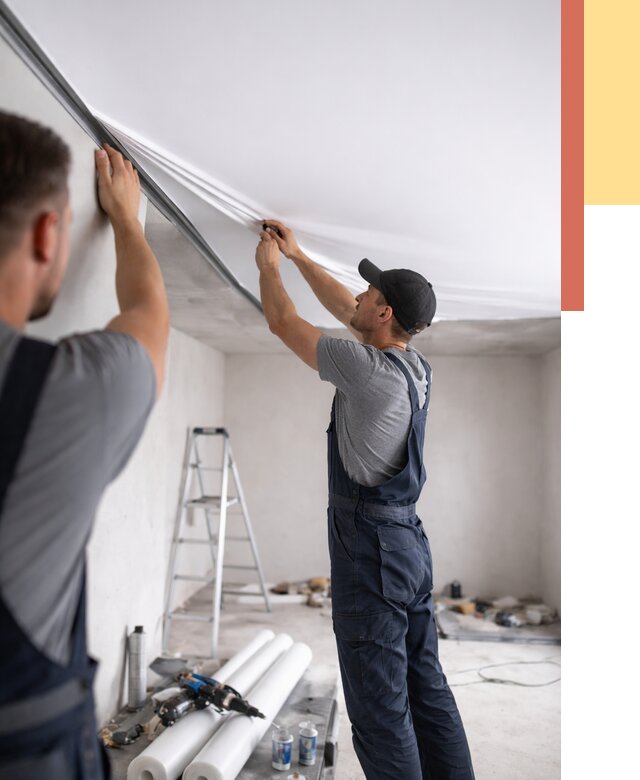 Монтаж матового натяжного потолка в Морозовске от 4620 руб./м² — быстро и недорого | ОТДЕЛОЧНИК-Мрз