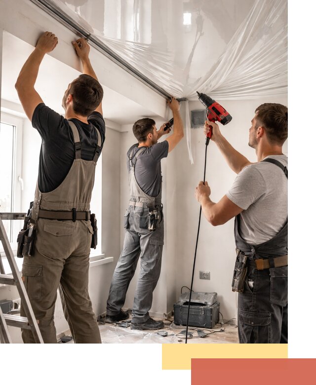 Монтаж глянцевого натяжного потолка в Морозовске быстро и качественно