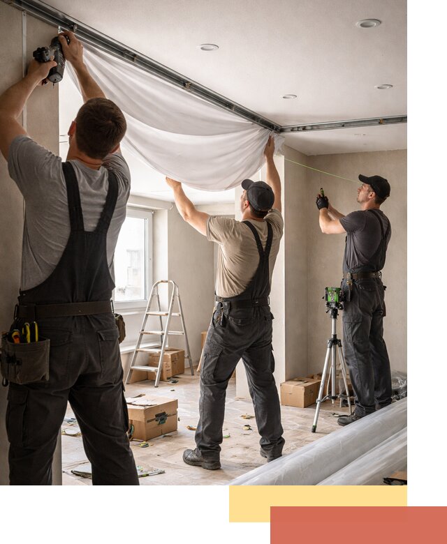 Монтаж парящего натяжного потолка под ключ в Морозовске