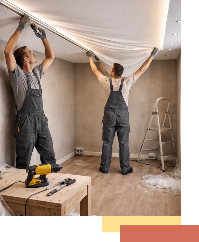 Монтаж натяжного потолка с подсветкой в Морозовске цена и сроки