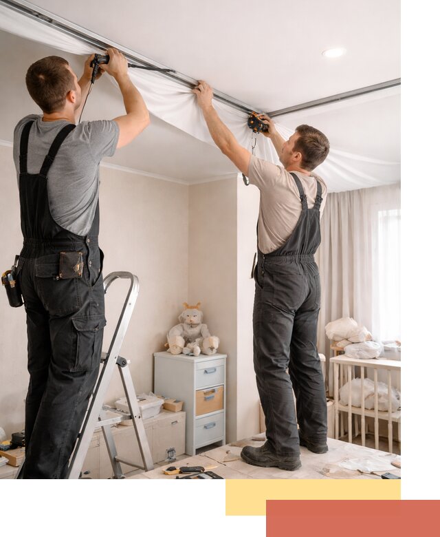 Монтаж натяжного потолка в детской комнате в Морозовске