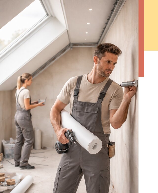 Монтаж натяжного потолка на мансарде в Морозовске от 3593 руб. | ОТДЕЛОЧНИК-Мрз