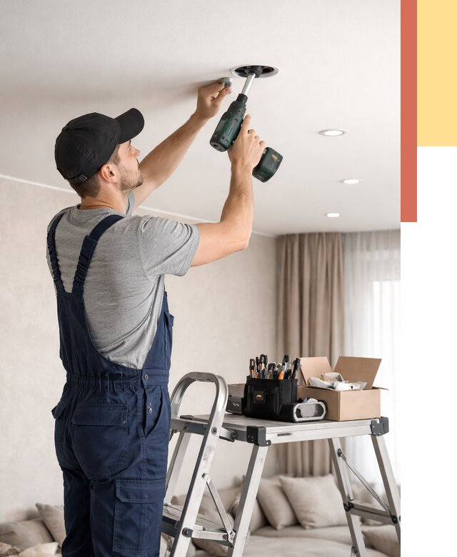 Установка и монтаж точечных светильников в натяжной потолок в Морозовске от 1848 руб. | ОТДЕЛОЧНИК-Мрз