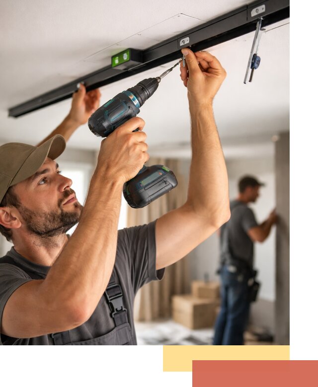 Установка трековых светильников в натяжной потолок в Морозовске