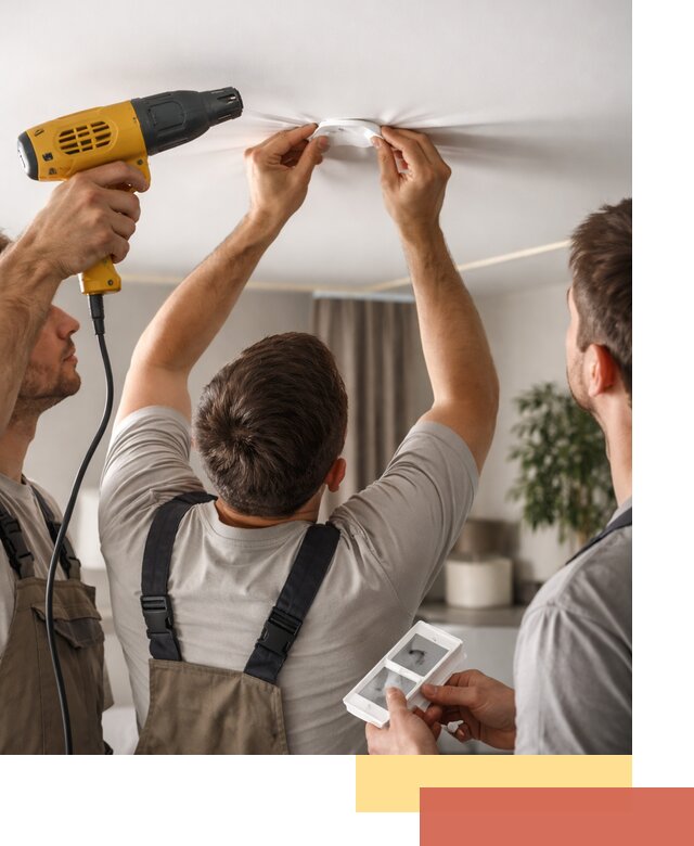 Ремонт прокола полотна натяжного потолка в Морозовске