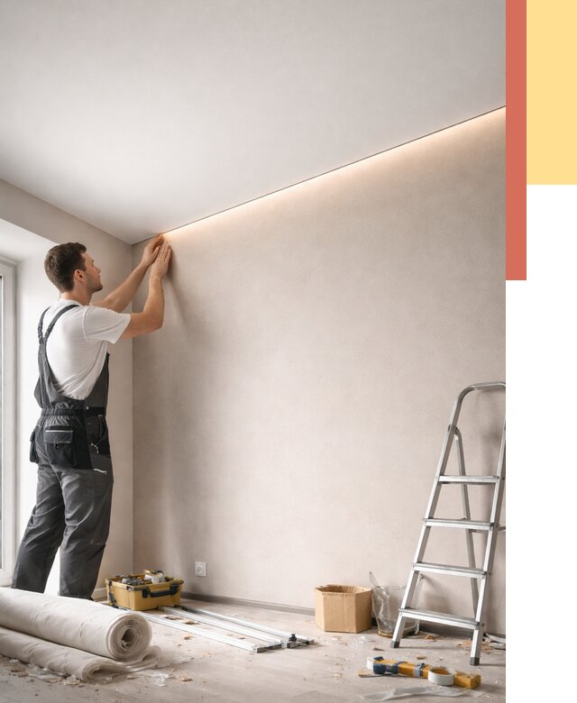 Теневые натяжные потолки в Морозовске от 8418 руб. под ключ | ОТДЕЛОЧНИК-Мрз