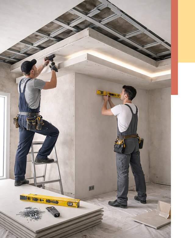 Двухуровневый потолок из гипсокартона в Морозовске от 1489 руб. под ключ | ОТДЕЛОЧНИК-Мрз