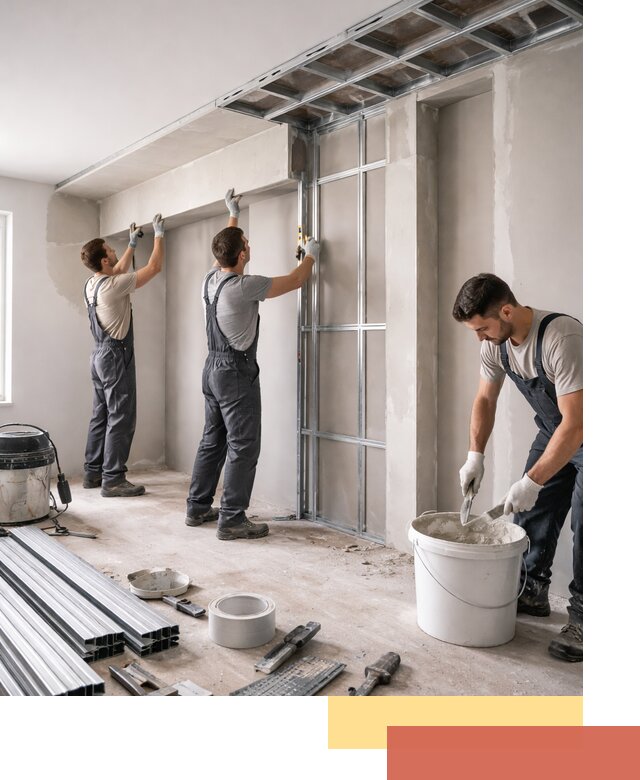 Монтаж потолка из гипсокартона с нишей в Морозовске