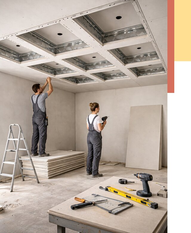 Кессонный потолок из гипсокартона в Морозовске от 1899 руб. — монтаж и под ключ | ОТДЕЛОЧНИК-Мрз