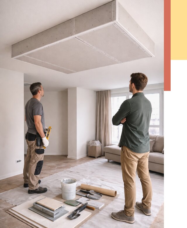 Короб на потолке из гипсокартона в Морозовске от 2259 руб. — монтаж и услуги под ключ | ОТДЕЛОЧНИК-Мрз