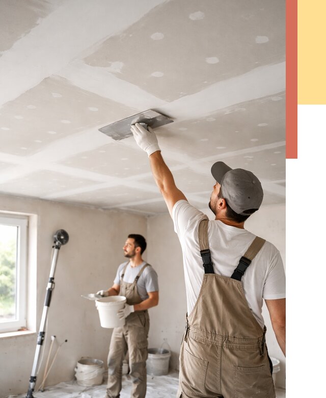 Шпаклевка потолка из гипсокартона в Морозовске от 3285 руб./м2 — услуги под ключ | ОТДЕЛОЧНИК-Мрз