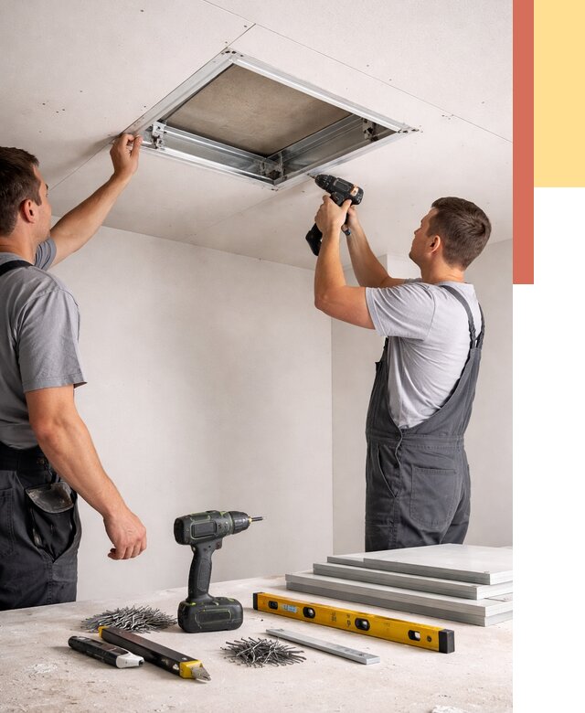 Установка люка в потолок ГКЛ в Морозовске от 2567 руб. под ключ | ОТДЕЛОЧНИК-Мрз