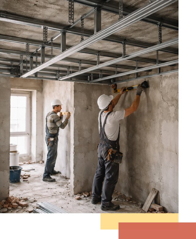 Монтаж каркаса потолка из профильного профиля в Морозовске