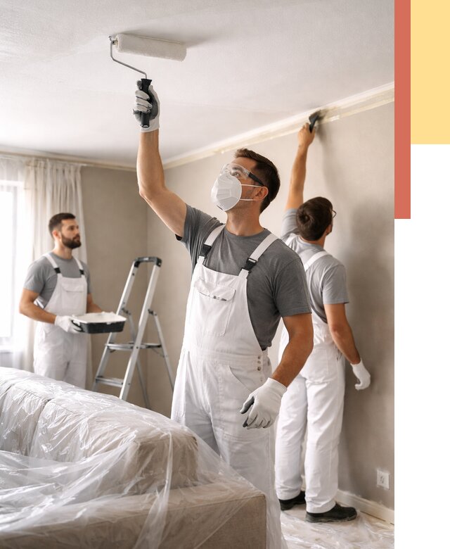 Покраска потолка водоэмельсионной краской в Морозовске от 2259 руб/м² — услуги под ключ | ОТДЕЛОЧНИК-Мрз