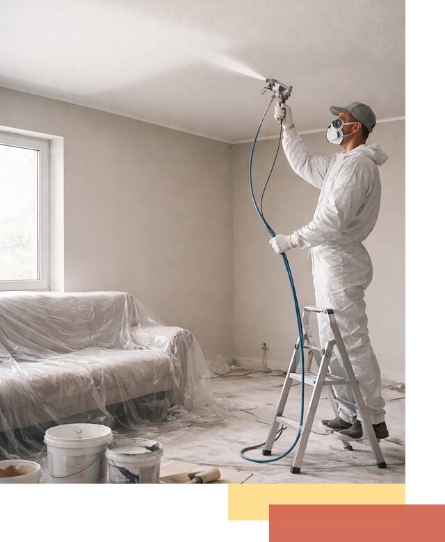 Покраска потолка краскопультом в Морозовске быстро и качественно