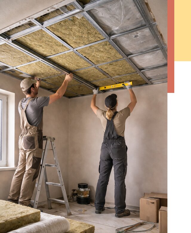 Шумоизоляция потолка в Морозовске от 1283 руб. под ключ — услуги ОТДЕЛОЧНИК-Мрз